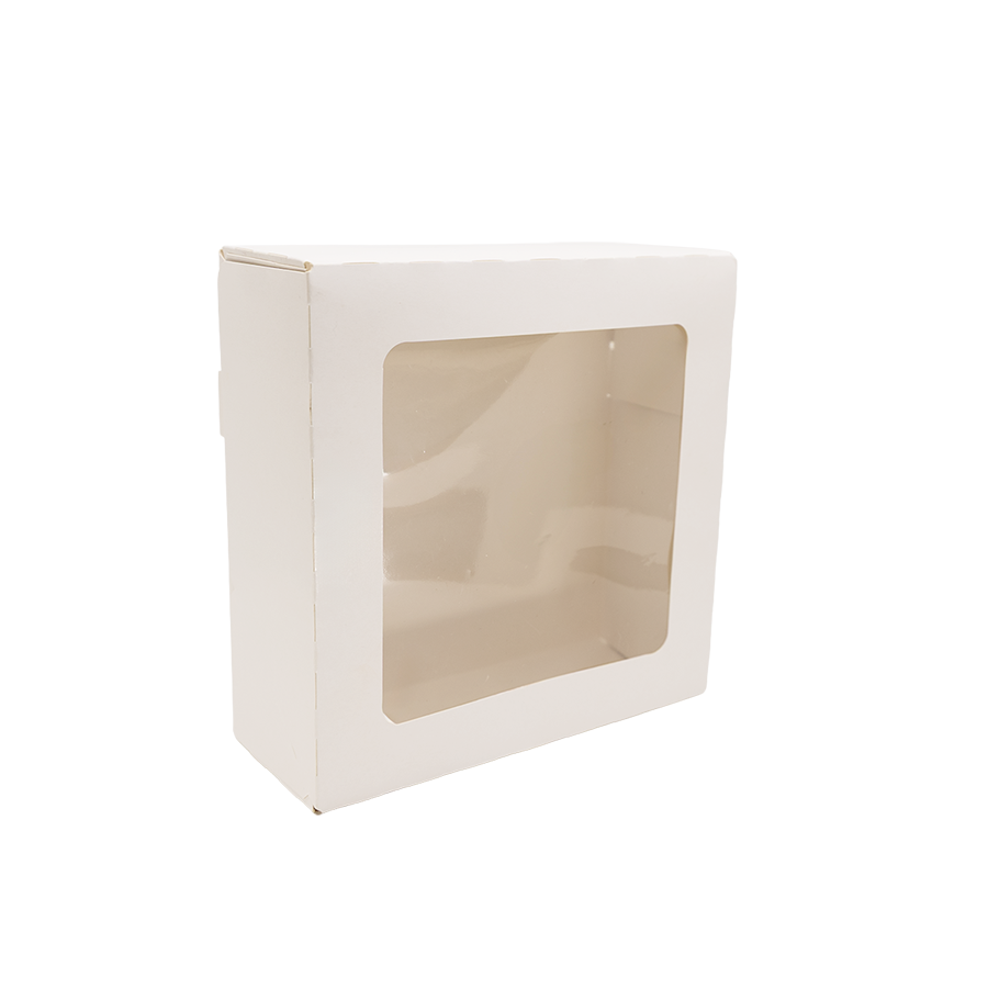 POJEMNIK KARTONOWY 220x220x80 BIAŁY - OKIENKO